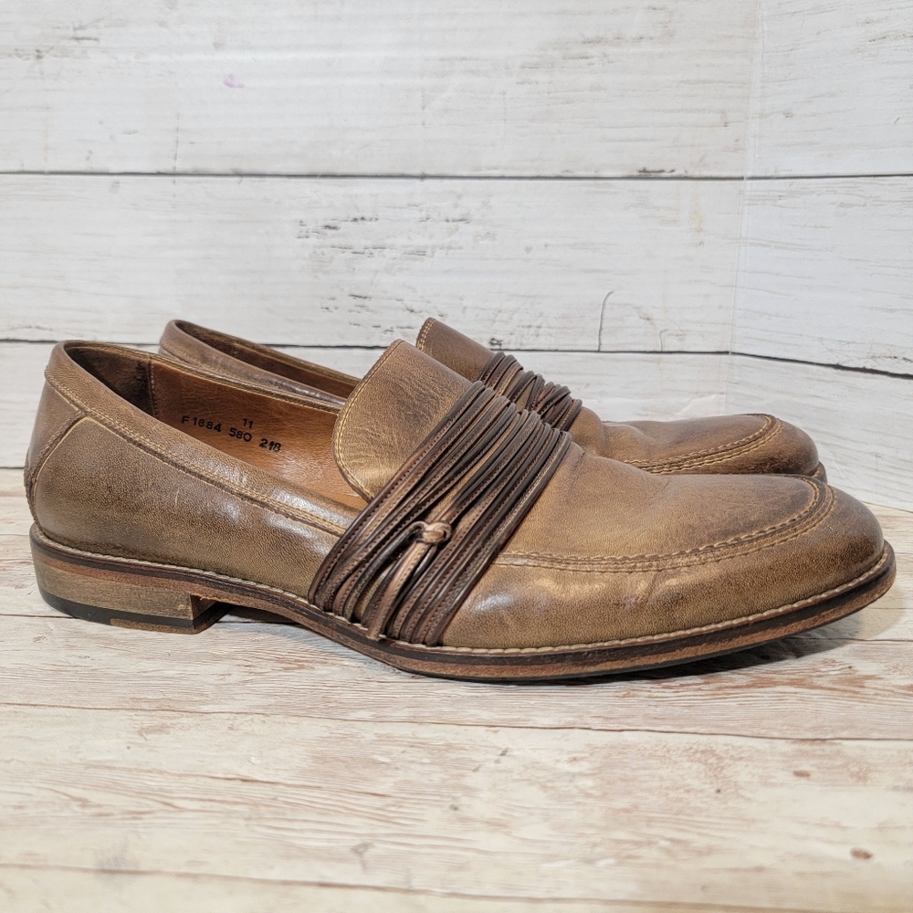 John Varvatos handmade strappy loafers